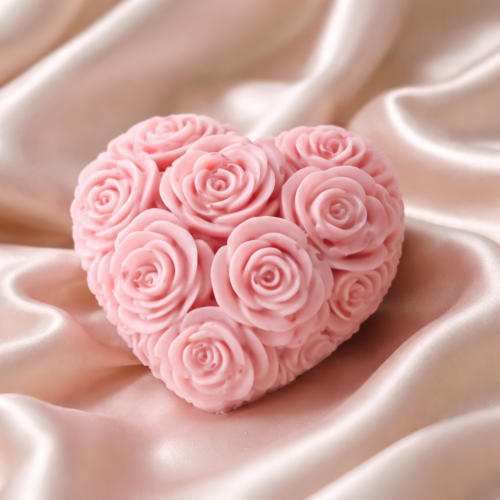 Rozo voštano srce s ružama