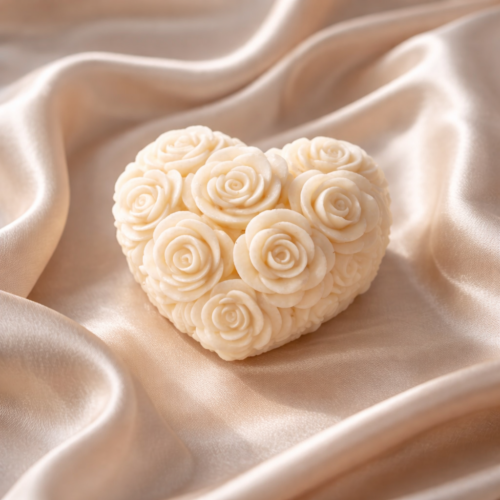 Bež voštano srce s ružama